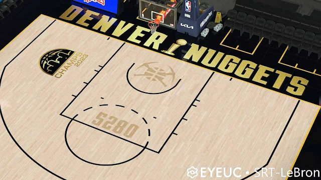 NBA 2K23 Denver Nuggets Gold Champions Court