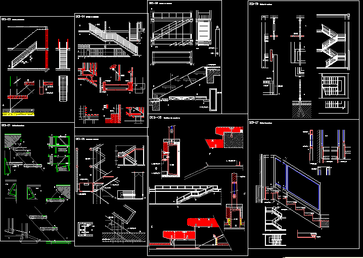 Staircase Detail CAD 35 Latest Steel Staircase  Details  Autocad  Drawing
