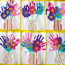 Idea to draw flowers using handprint for kids 3