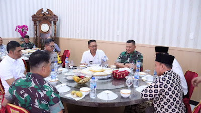 Temu Pisah Danrem 022/Pantai Timur, Brigjen TNI Luqman Arief, S.I.P bersama Forkopimda Kabupaten Labuhanbatu selatan.
