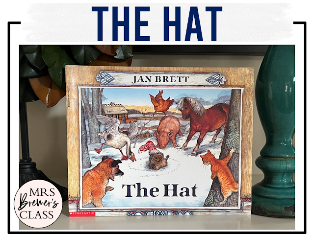 The Hat Jan Brett book activities unit with literacy printables, reading companion activities, lesson ideas and a craft for winter in Kindergarten and First Grade