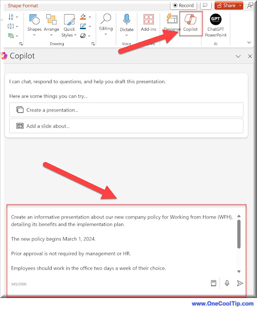 PowerPoint Copilot Prompt