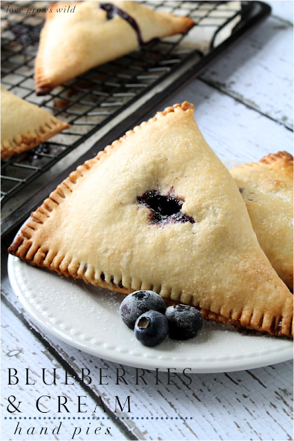 LoveGrowsWild.com | Blueberries and Cream Hand Pies - the perfect dessert to pack and travel! #dessert #pie #fruit