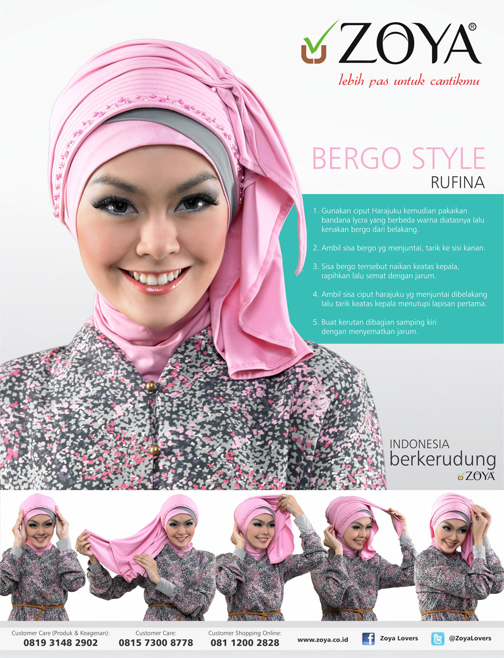 Tampil Mewah Dengan Tutorial Hijab Pesta Zoya