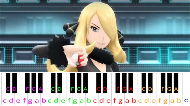 Cynthia's Theme - Pokémon Brilliant Diamond and Shining Pearl Piano / Keyboard Easy Letter Notes for Beginners