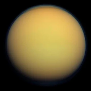 Natural color view of Titan obtained by the Cassini spacecraft