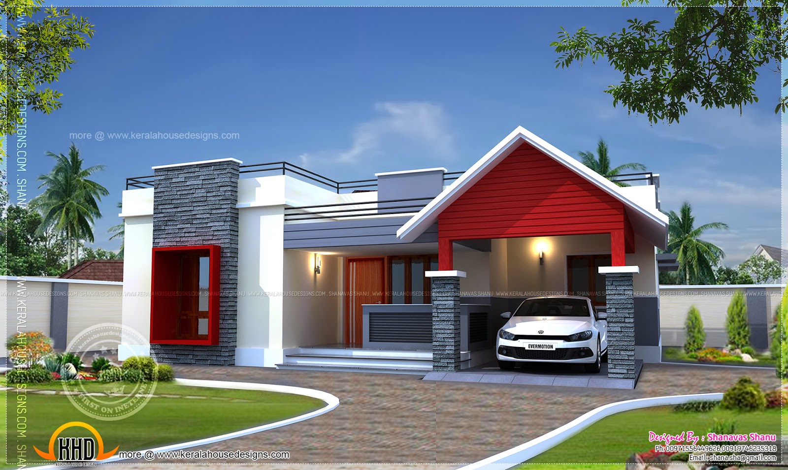  Single  floor  home  plan  in 1400 square feet Kerala home  