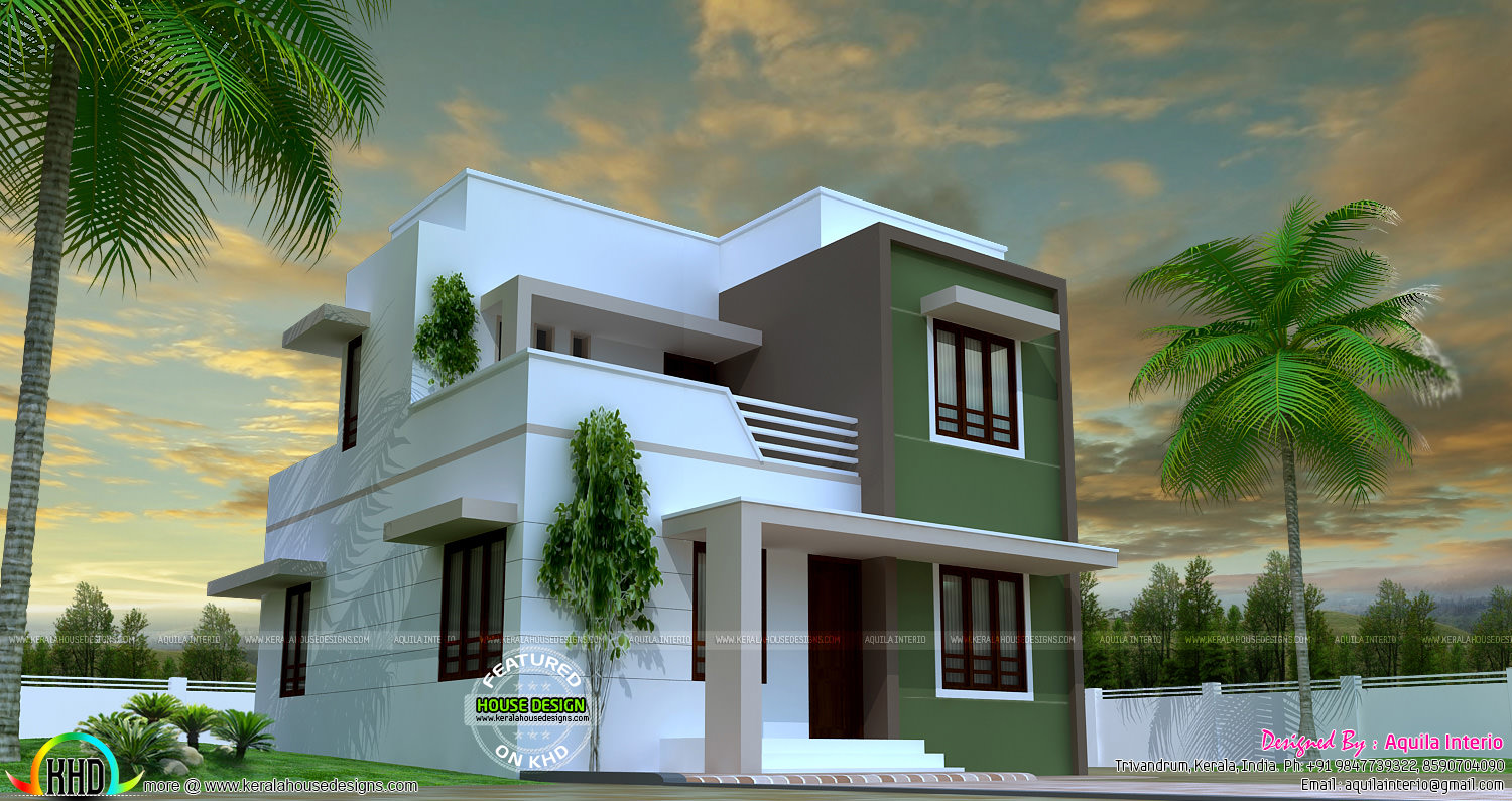 1150 sq ft simple  beautiful flat  roof  house  Kerala home  