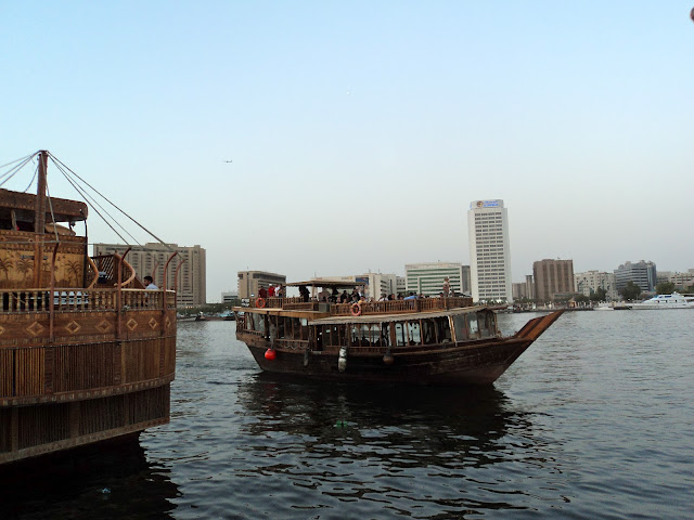 Picture of abra boats in the Dubai creek.