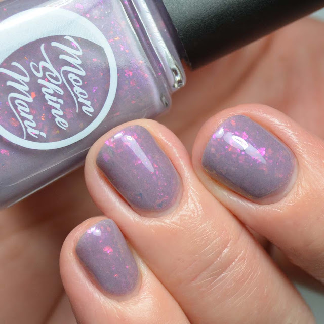 purple flakie nail polish swatch