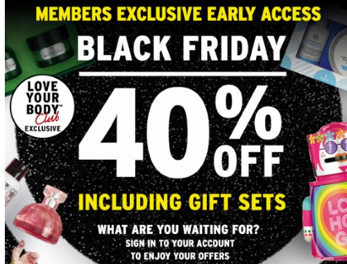 The Body Shop Black Friday Preview Love Your Body Club Exclusive