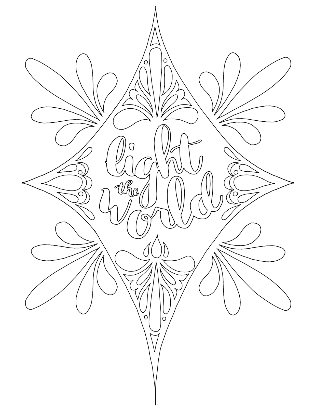 Download just what i {squeeze} in: Light The World! -- free Christmas coloring page