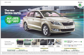 Skoda Rapid buy in 2015 pay in 2017 offer Skoda Rapid buy in 2015 pay in 2017 offer