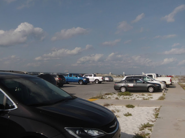 parking lot of pavilion looking north