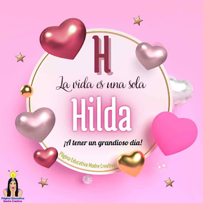Solapin Nombre Hilda para imprimir gratis - Nombre para descargar