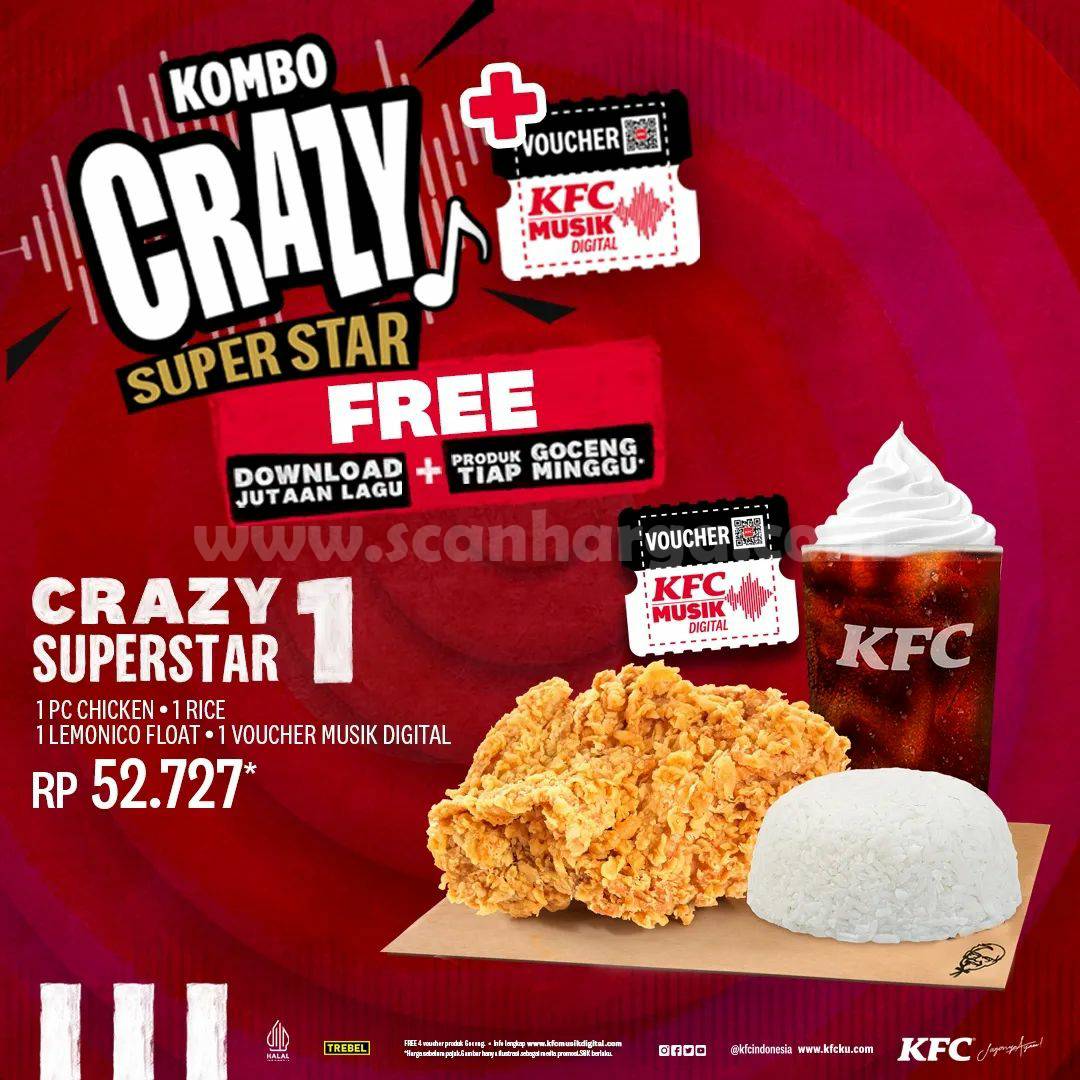 Promo KFC KOMBO CRAZY SUPER STAR – Harga Paket mulai Rp.52.727*