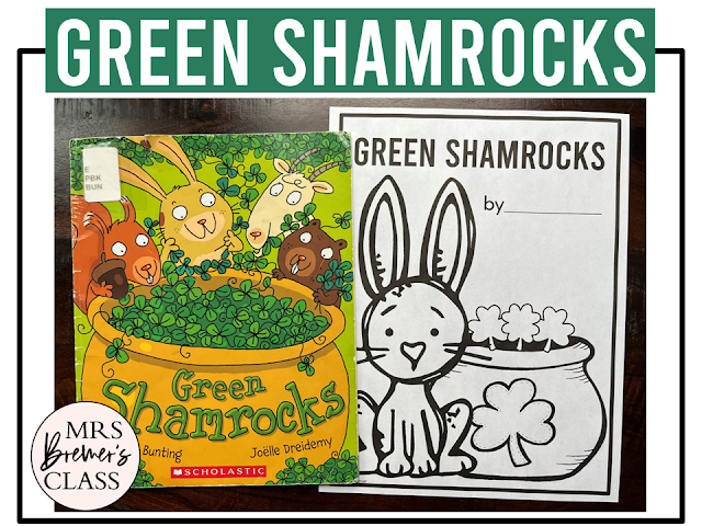 Green Shamrocks book activities unit with literacy printables, reading companion activities, lesson ideas, and a craft for Kindergarten and First Grade
