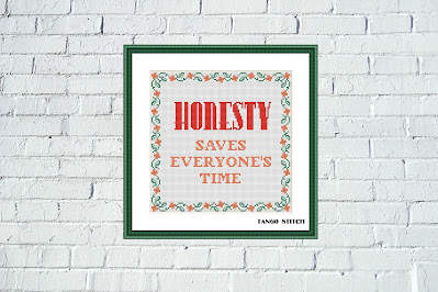 Honesty sarcastic quote simple cross stitch pattern