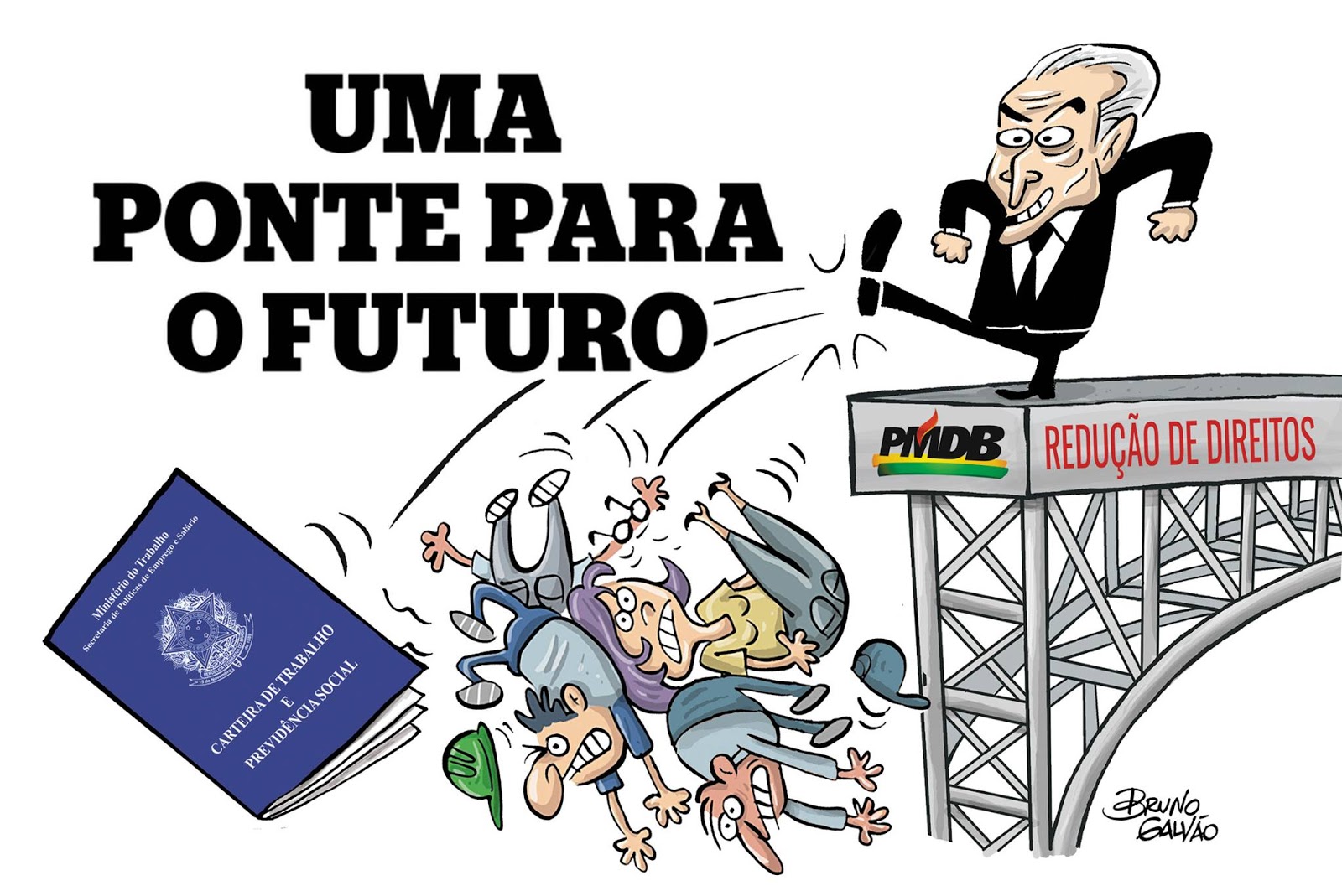 Resultado de imagem para CHARGE CONTRA TEMER E A SUAS REFORMAS