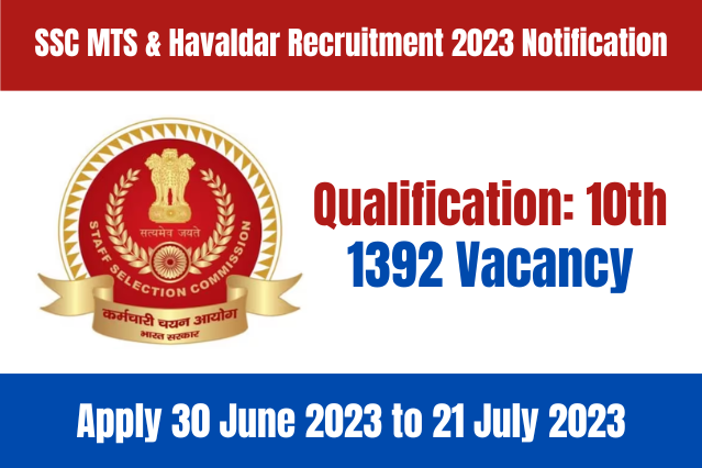 SSC MTS & Havaldar Recruitment 2023 Notification Out Apply Online