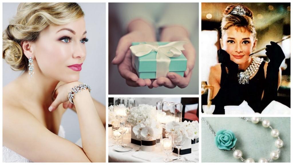 Black and white vintage glamour with a hint of Tiffany blue