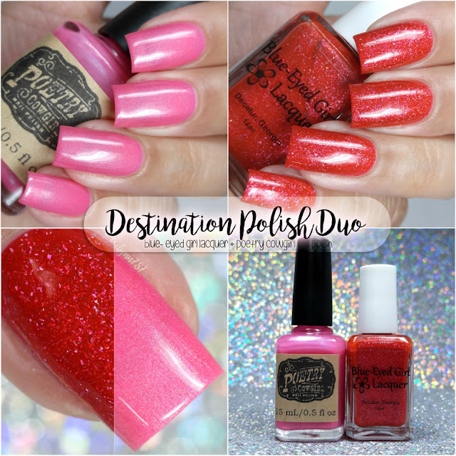 Destination Duo June 2017 - Blue Eyed Girl Lacquer ft. Poetry Cowgirl Nail Polish