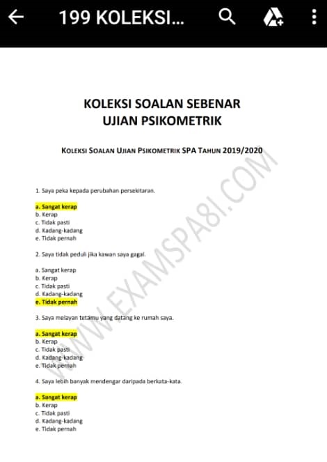 Contoh Soalan Psikometrik Pdf Voonest