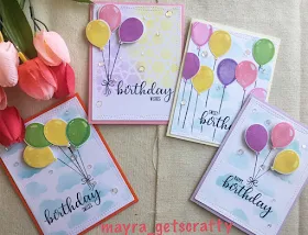 Sunny Studio Stamps: Birthday Balloons Customer Card Share by Mayra M 