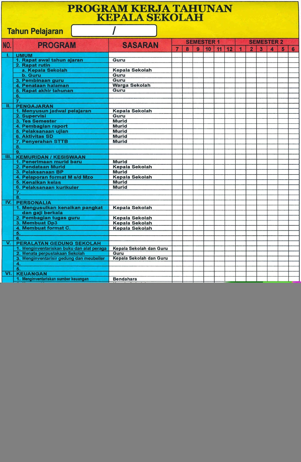 Download Contoh Program Kerja Tahunan Kepala Sekolah 2017 - Mobile Legends