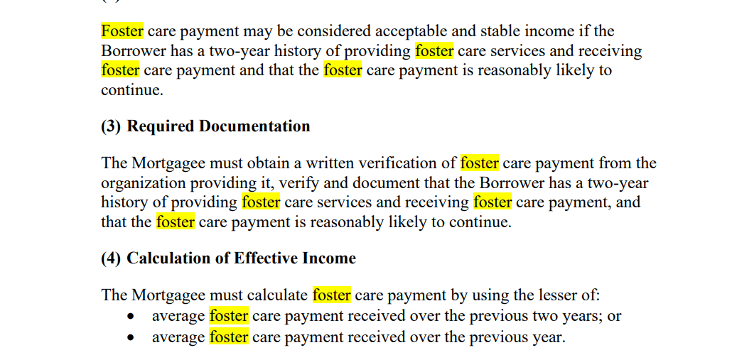 Foster Income for a Kentucky Mortgage