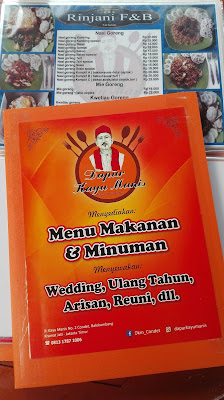 Buku menu makanan dan minuman food court dapur kayu manis condet di jakarta timur