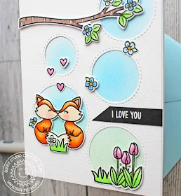 Sunny Studio Stamps: Staggered Circle Dies Foxy Christmas Love You Card by Vanessa Menhorn