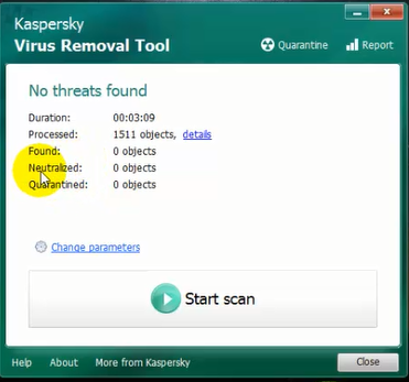 فحص الكمبيوتر وحذف الفابروسات بواسطة أداة kaspersky virus removal tool