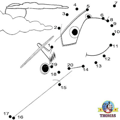 Fun online worksheets Sodor Jeremy the jet plane Thomas and friends dot to dot printables for kids