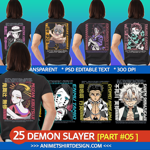 anime Demon Slayer T SHIRT DESIGNS BUNDLE