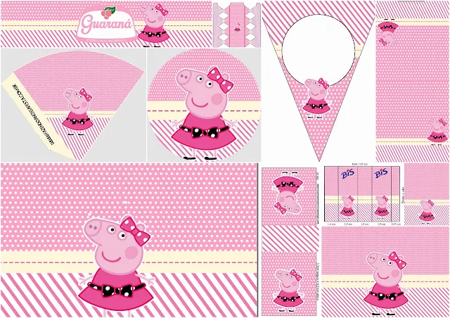 Miss Peppa Pig: Free Printable Birthday Party Mini Kit.