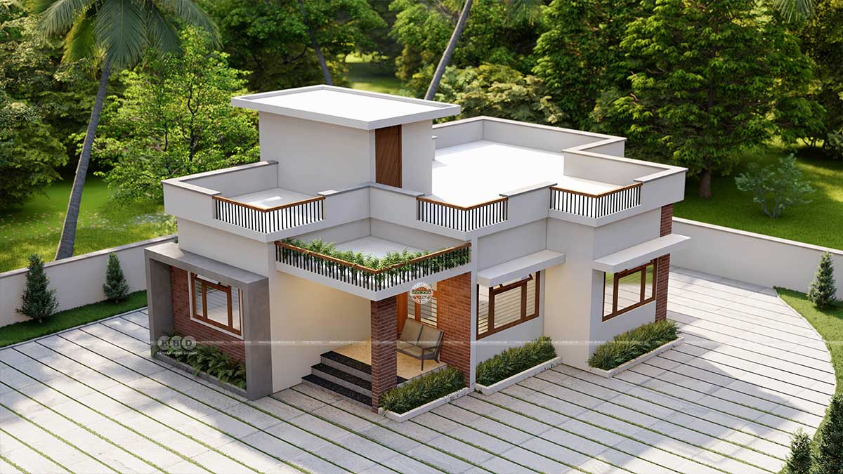 Exterior View 4 - Budget-Friendly Modern Home Design