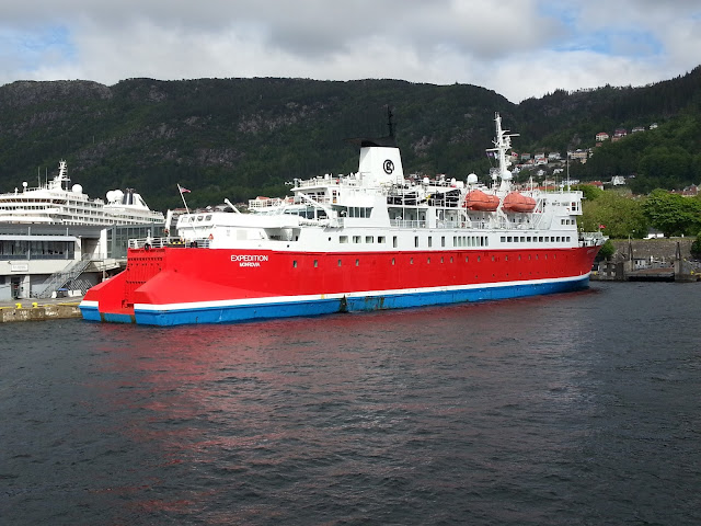 Cruise ship MS Expedition in Bergen, Norway; Ships in Bergen