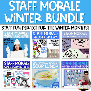 Grab this bundle for low prep printable staff appreciation ideas you can use all winter long.