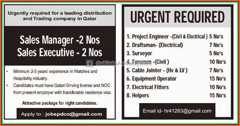 Qatar Job Vacancies