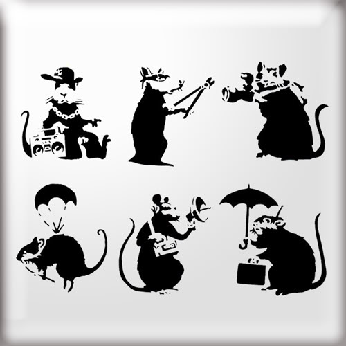 banksy rat stencil. street artist Banksy