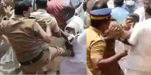Thiruvananthapuram, News, Kerala, Police, Protest, Transfer, Attack, Protesters, K rail, Action, Policeman, Action against policeman who attack on anti-K rail protesters.