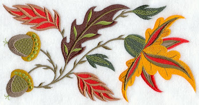 Leaf embroidery design use for lace