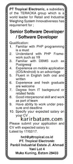 Lowongan Kerja PT. Tropical Electronic
