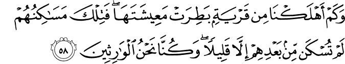 Surat Al Qashash ayat 58