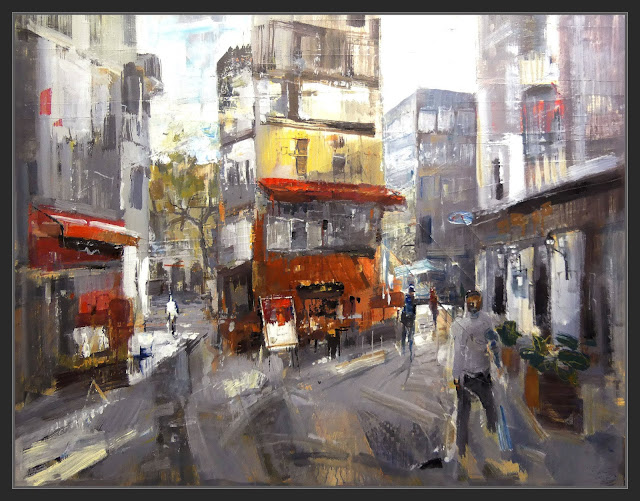 ESQUINA-ESTAMBUL-PINTURA-ARTE-PAISAJES URBANOS-TIENDAS-LUZ-GENTE-TURQUIA-ARTISTA-PINTOR-ERNEST DESCALS