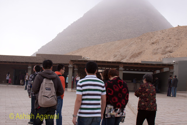 Cairo Pyramids - Visitors heading to the pyramids, heading for the security zone