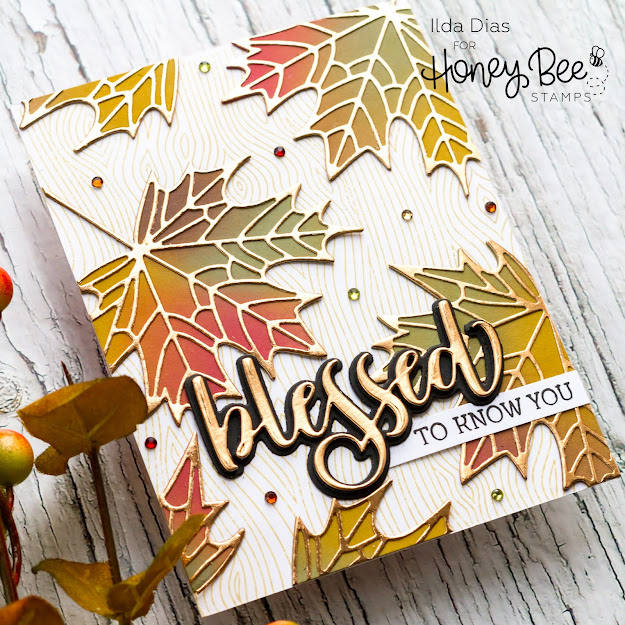 Blessed Buzzword,Maple leaf,how to,handmade card,Stamps,Honey Bee Stamps,ilovedoingallthingscrafty,Blessed Fall Cards,Sneak Peaks,stamping,Die cutting,card making,