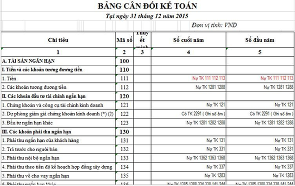 BÁO CÁO TÀI CHÍNH