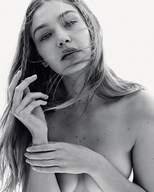 Gigi Hadid Gigi Hadid pose topless for Vogue magazine photoshoot